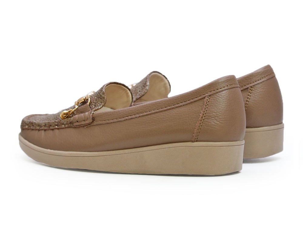 Mocasin en cuero brownie - Imagen 3