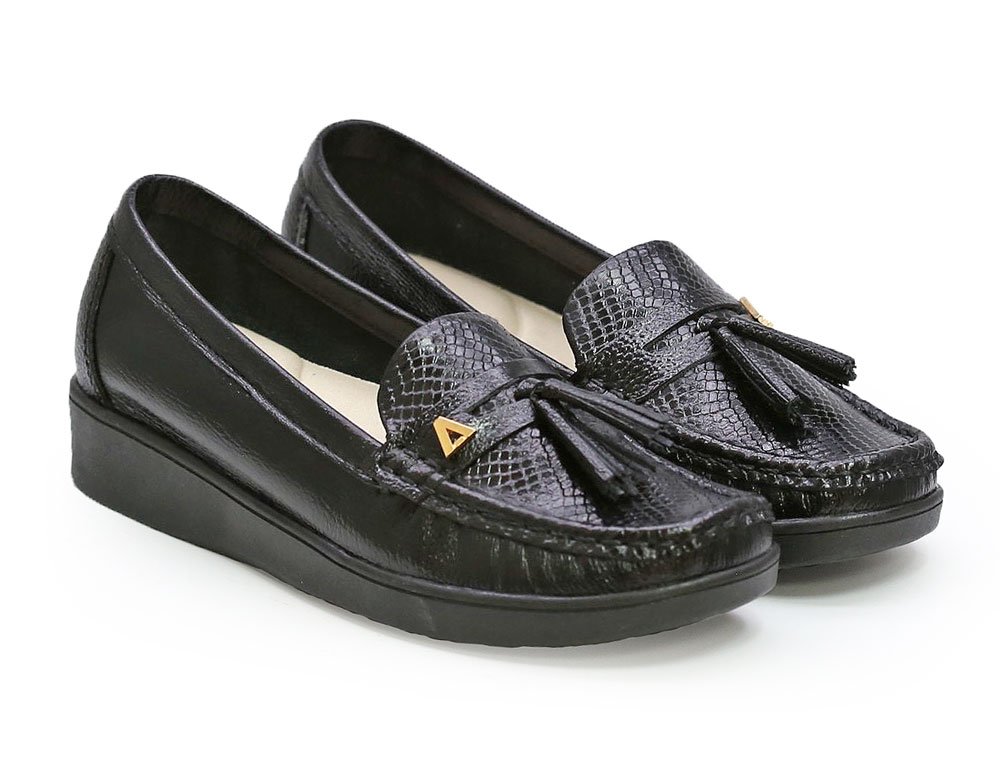 Mocasin en cuero negro - Imagen 2