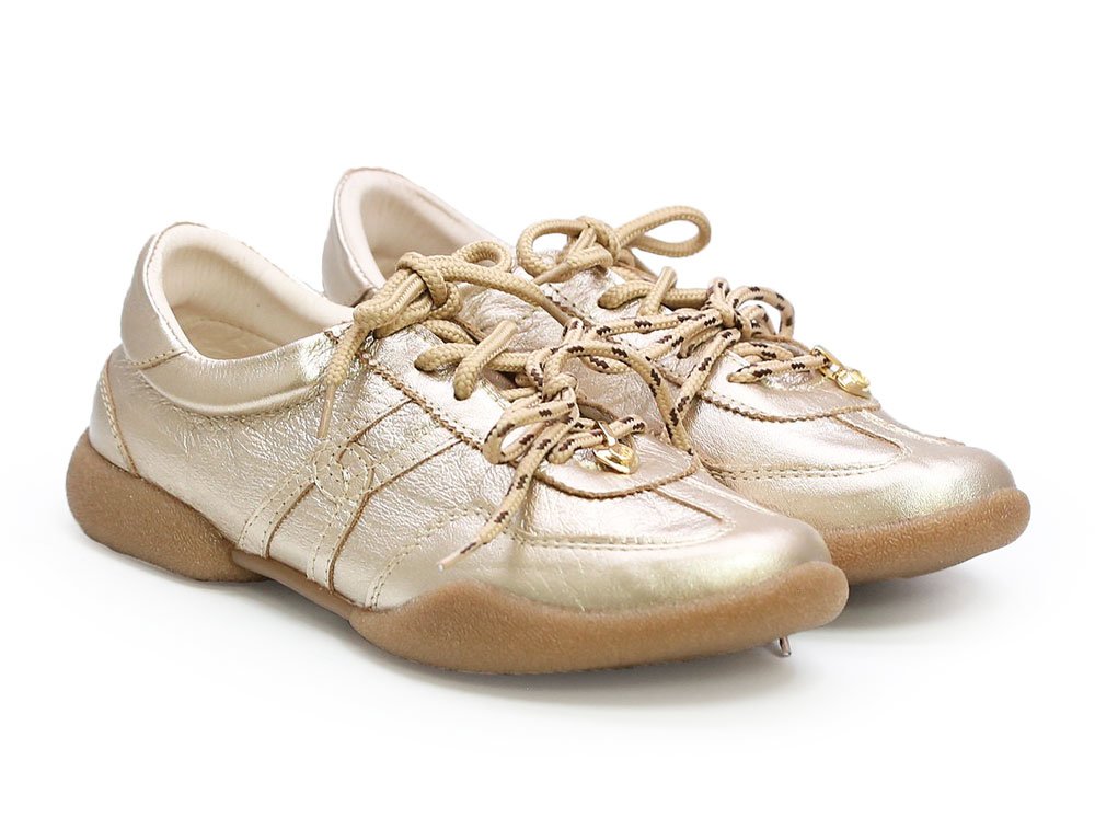 Alternative view of Tenis en cuero oro