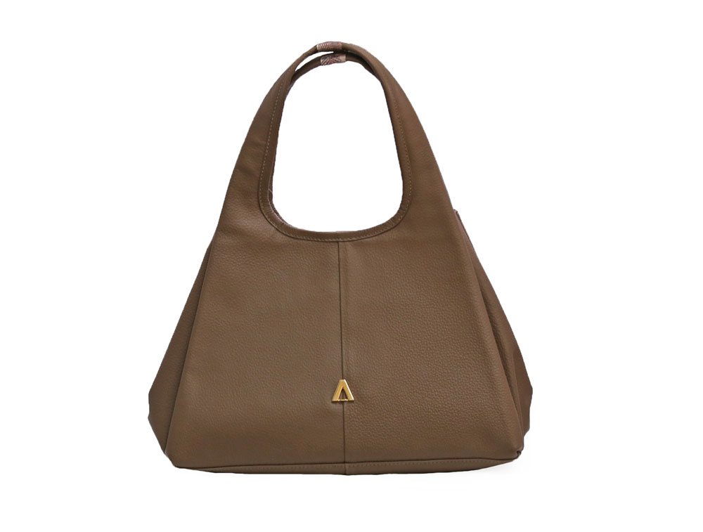 Bolso en cuero pardo