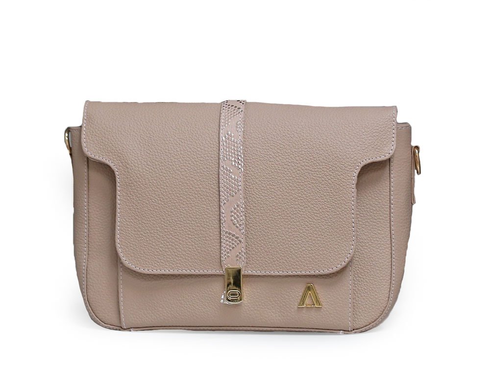 Bolso en cuero nude