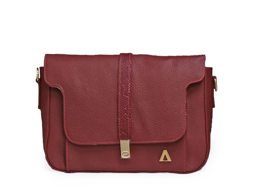 Bolso en cuero vino