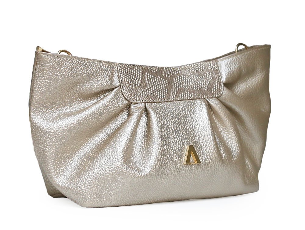 Alternative view of Bolso en cuero oro