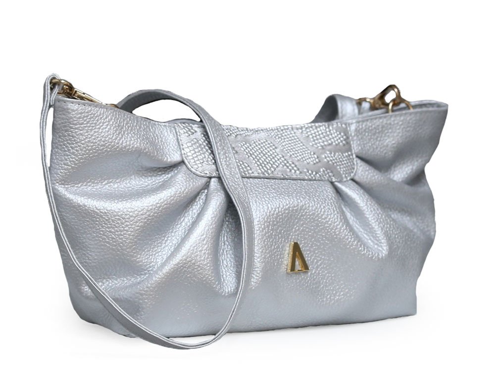 Alternative view of Bolso en cuero platino